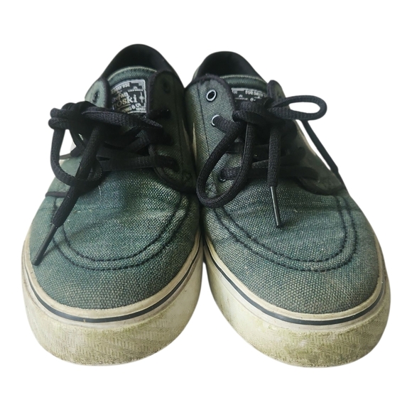 Nike SB Stefan Janoski Youth Size 6Y Green Canvas Skate Shoes Low Top - Picture 2 of 9